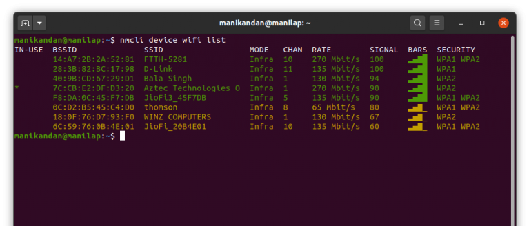 iwconfig Fedora