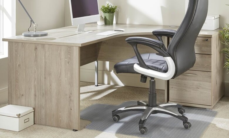 desk chair on carpet