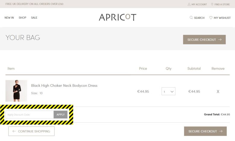 Discount code Apricot
