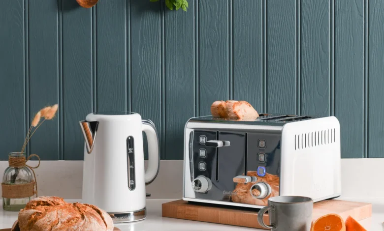 White Kettle and Toaster