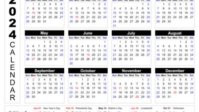 2024 Calendar With Holidays